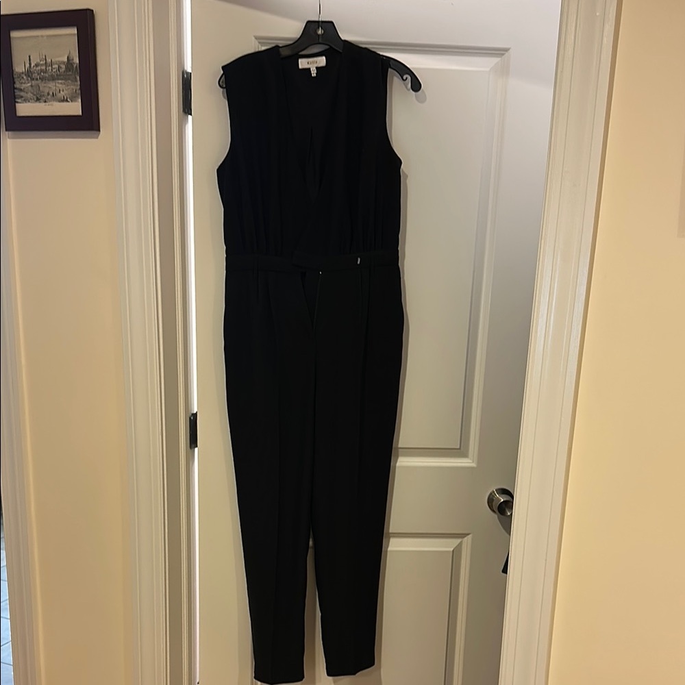 Reiss Black Sleeveless Jumpsuit High Neckline